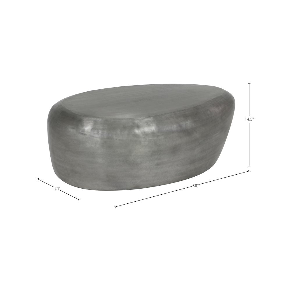 Capsule Silver Aluminum Coffee Table