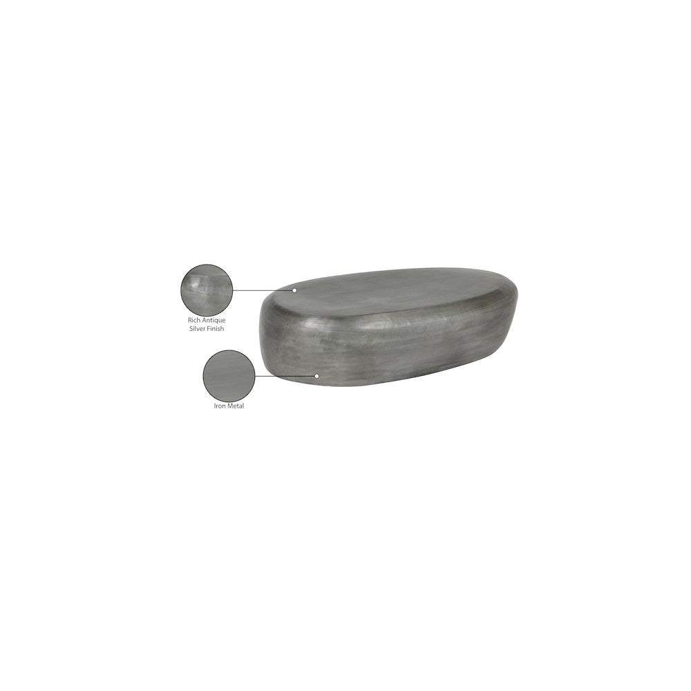 Capsule Silver Aluminum Coffee Table