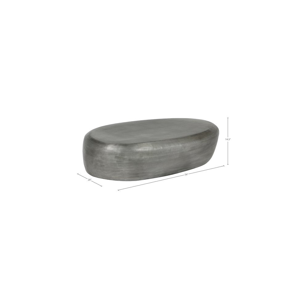 Capsule Silver Aluminum Coffee Table