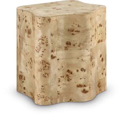 Zaire Natural Burl Wood End Table