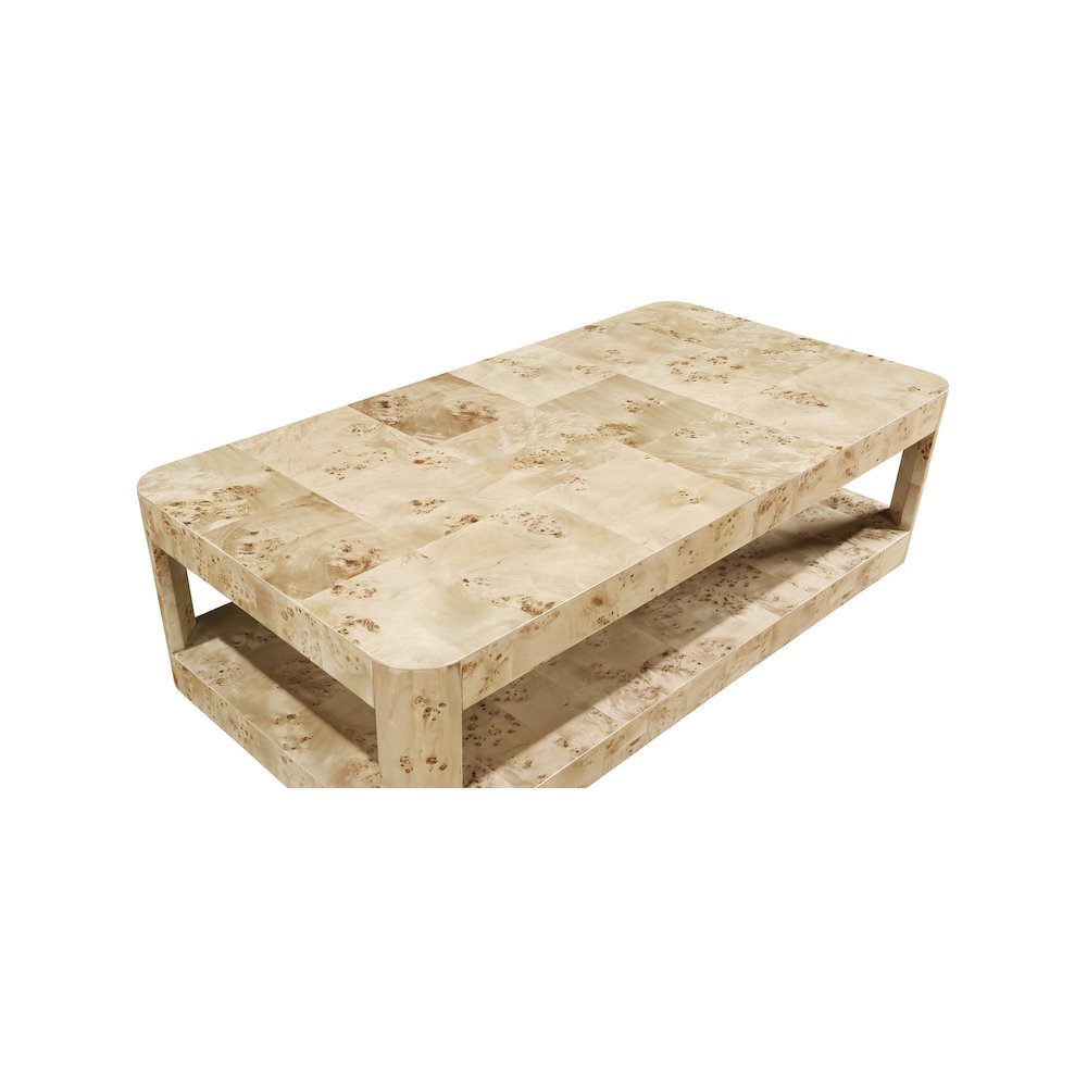 Reeves Natural Burl Wood Coffee Table