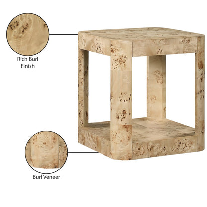 Reeves Natural Burl Wood End Table