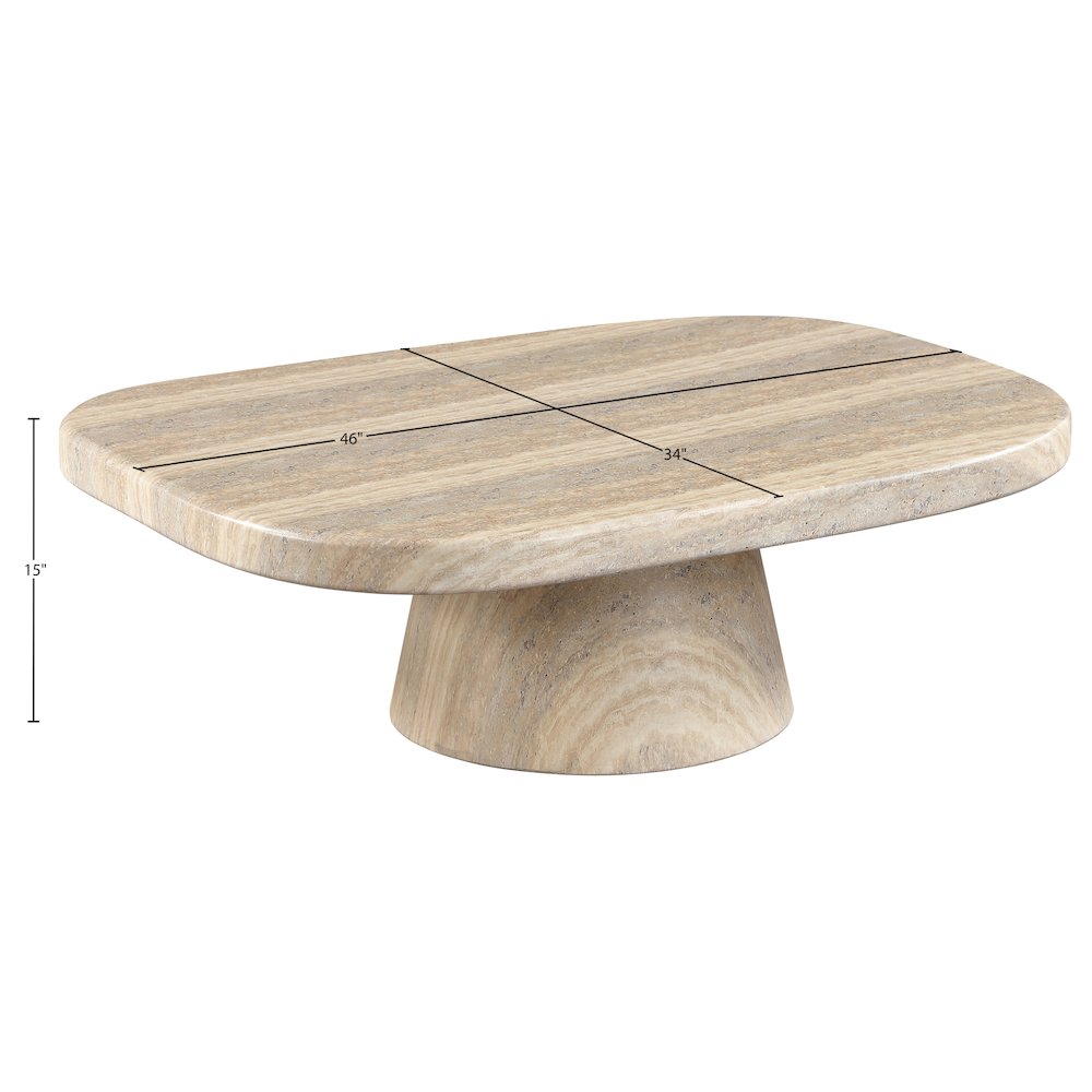 Prato Travertine Concrete Indoor/Outdoor Coffee Table