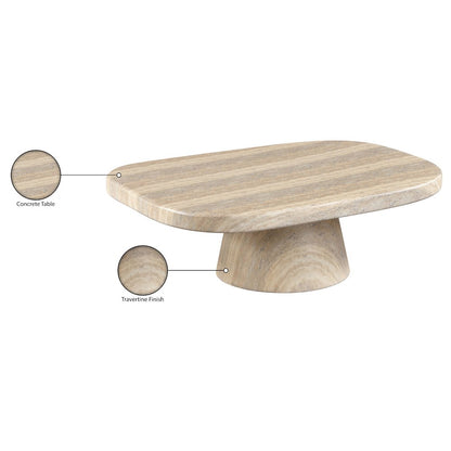 Prato Travertine Concrete Indoor/Outdoor Coffee Table