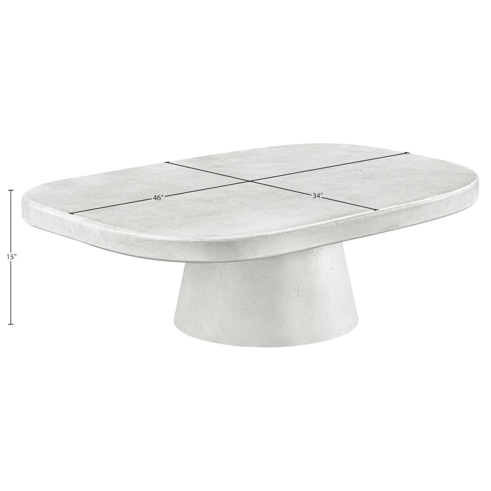 Prato White Concrete Indoor/Outdoor Coffee Table