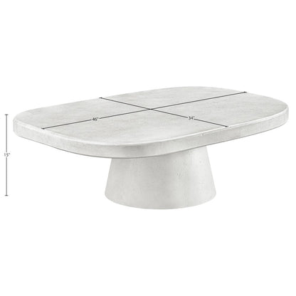 Prato White Concrete Indoor/Outdoor Coffee Table