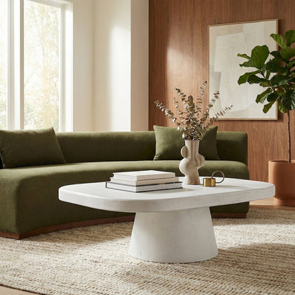 Prato White Concrete Indoor/Outdoor Coffee Table