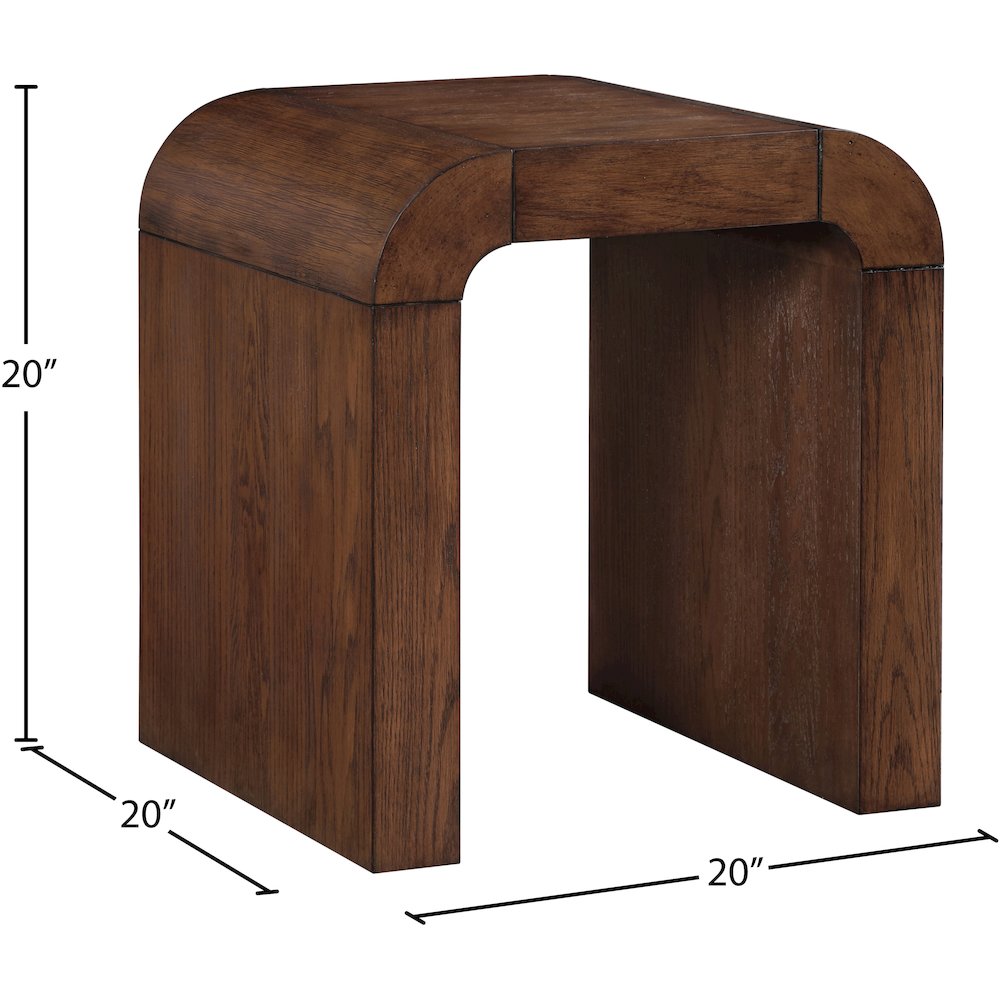 Toulon Brown Oak Veneer End Table