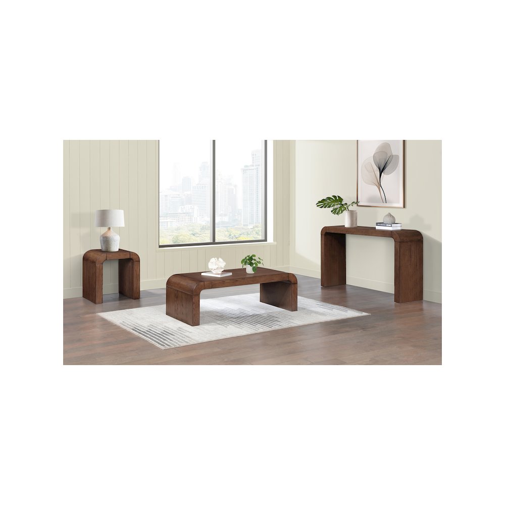 Toulon Brown Oak Veneer Console Table