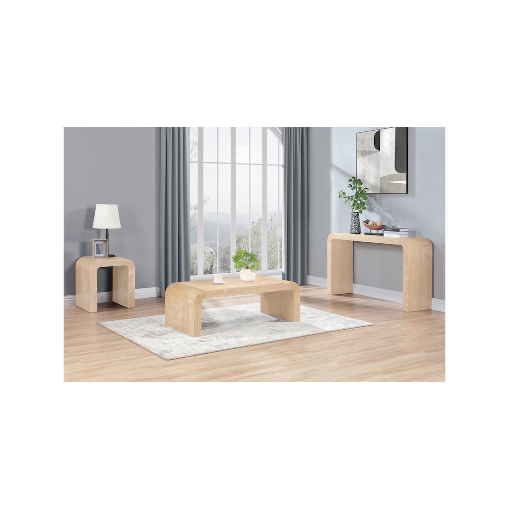 Toulon Natural Oak Veneer Console Table