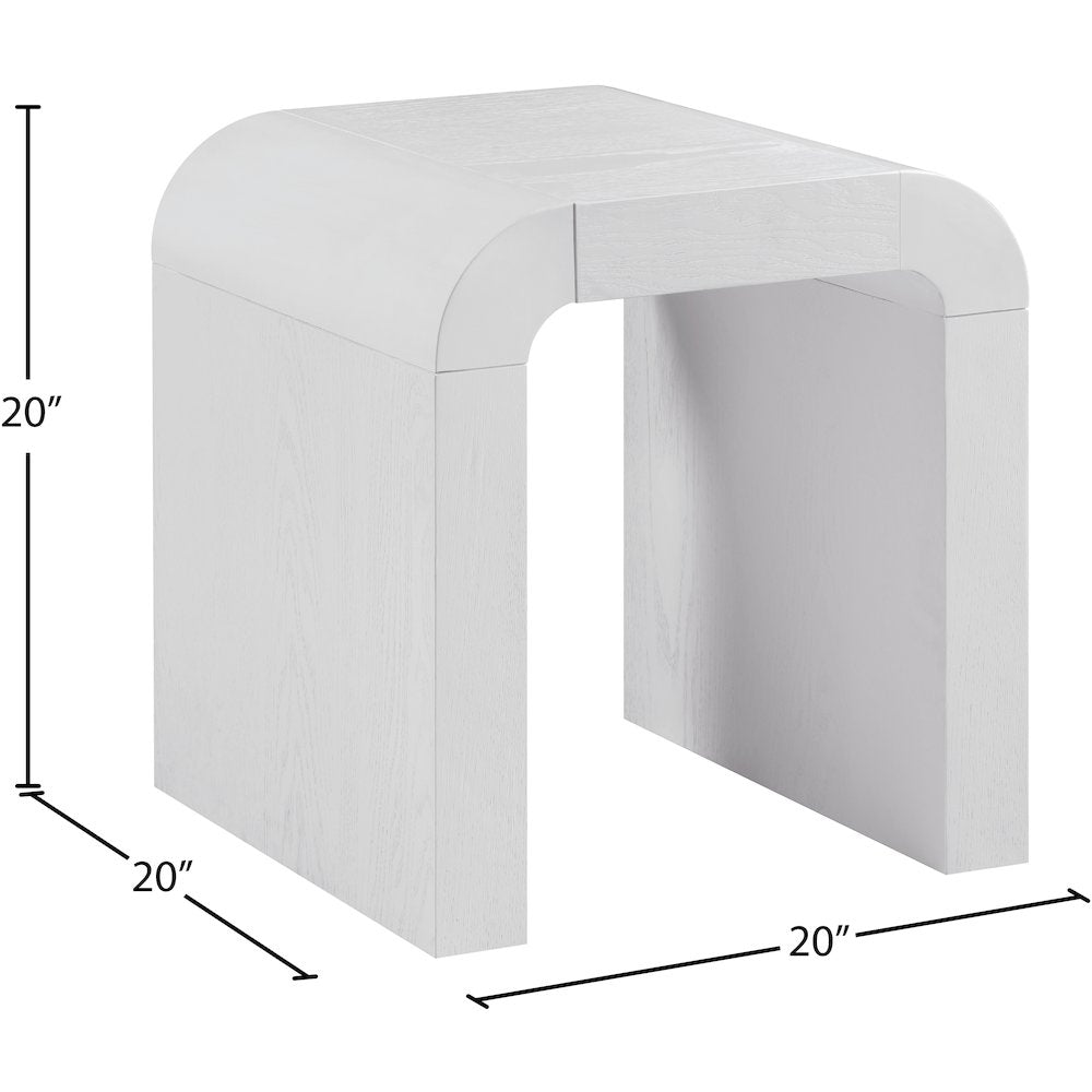 Toulon White Oak Veneer End Table