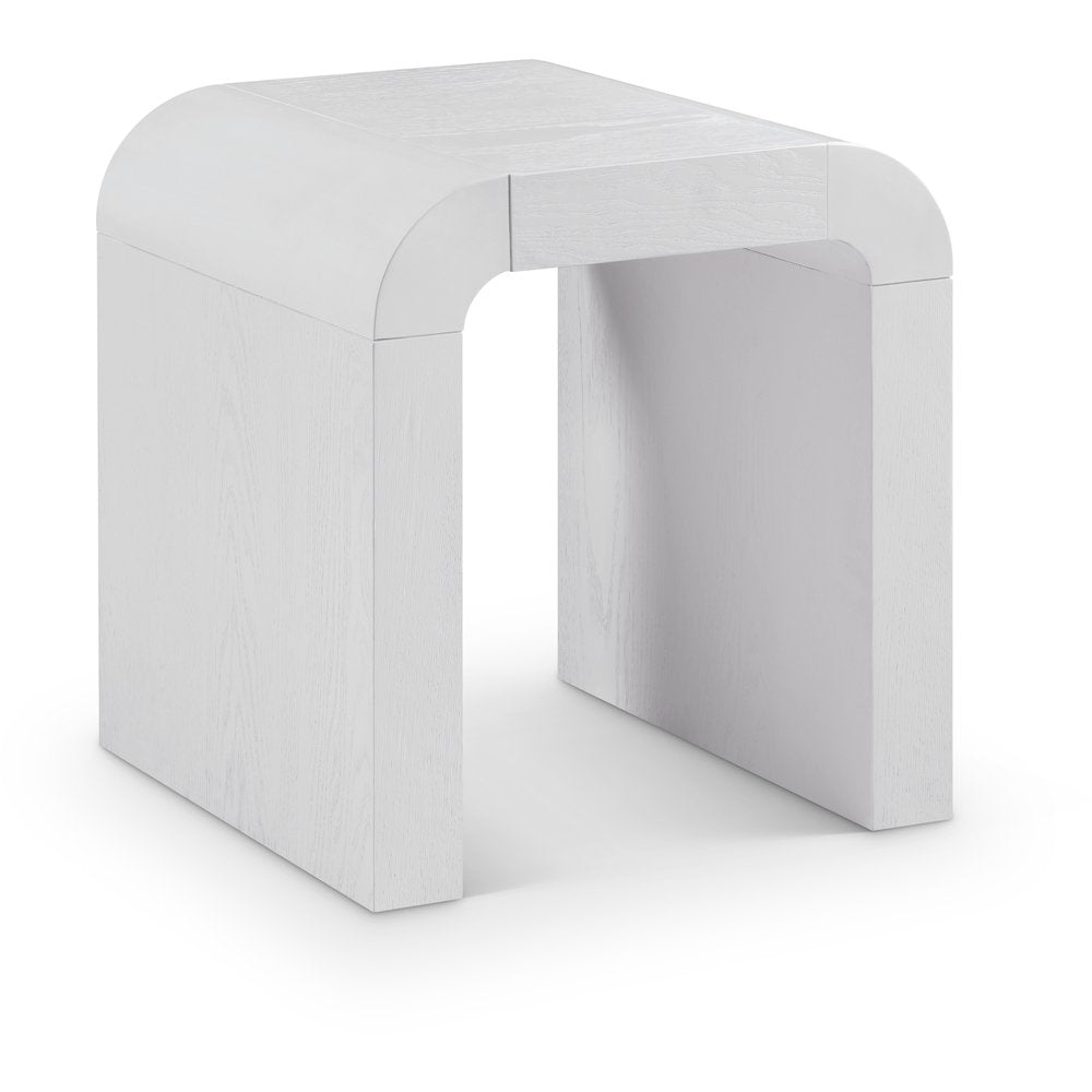 Toulon White Oak Veneer End Table