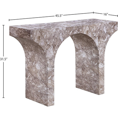 Pomezia Brown Marble Finish Console Table