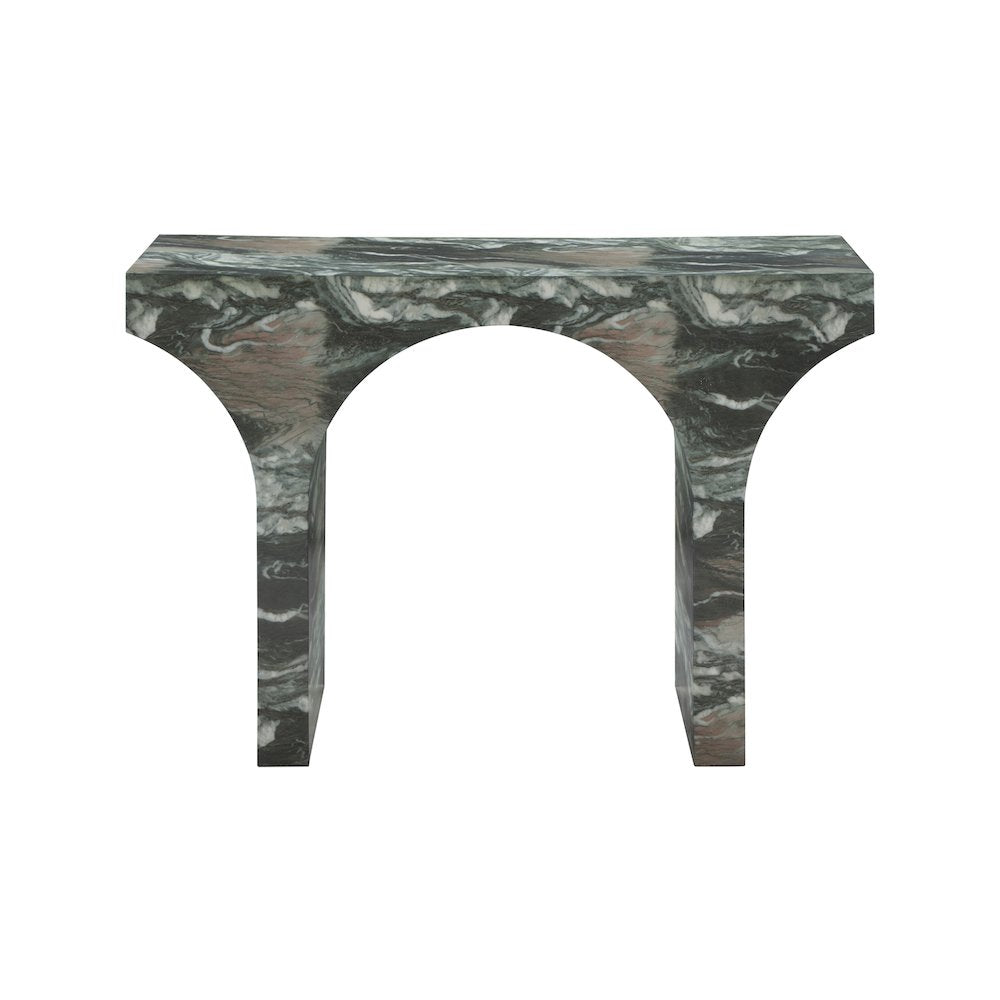 Pomezia Green Marble Finish Console Table