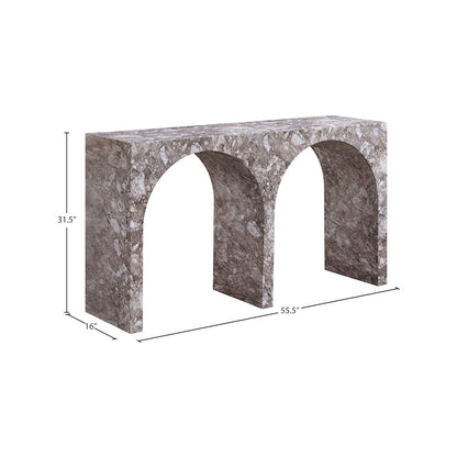 Faenza Brown Marble Finish Console Table