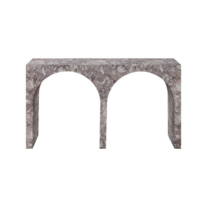 Faenza Brown Marble Finish Console Table