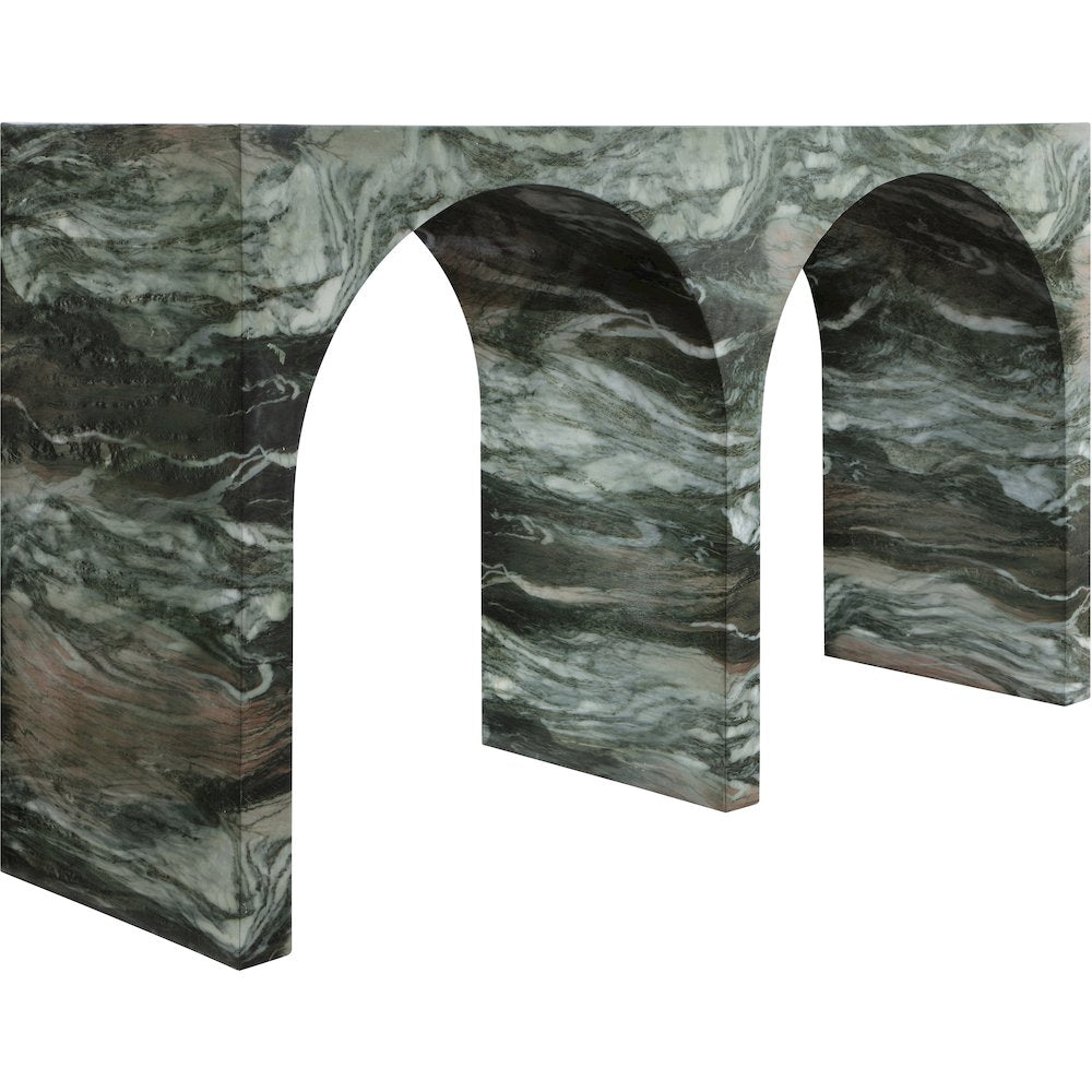 Faenza Green Marble Finish Console Table