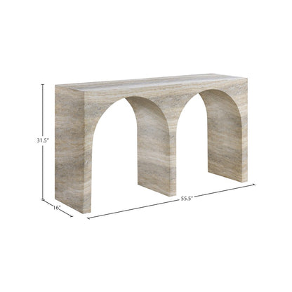 Faenza Travertine Travertine Finish Console Table