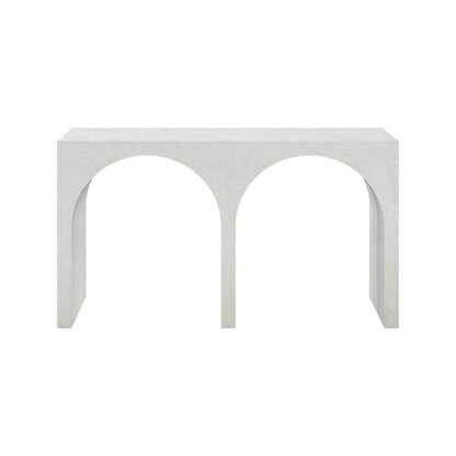 Faenza White Marble Finish Console Table