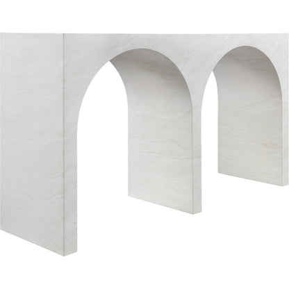 Faenza White Marble Finish Console Table