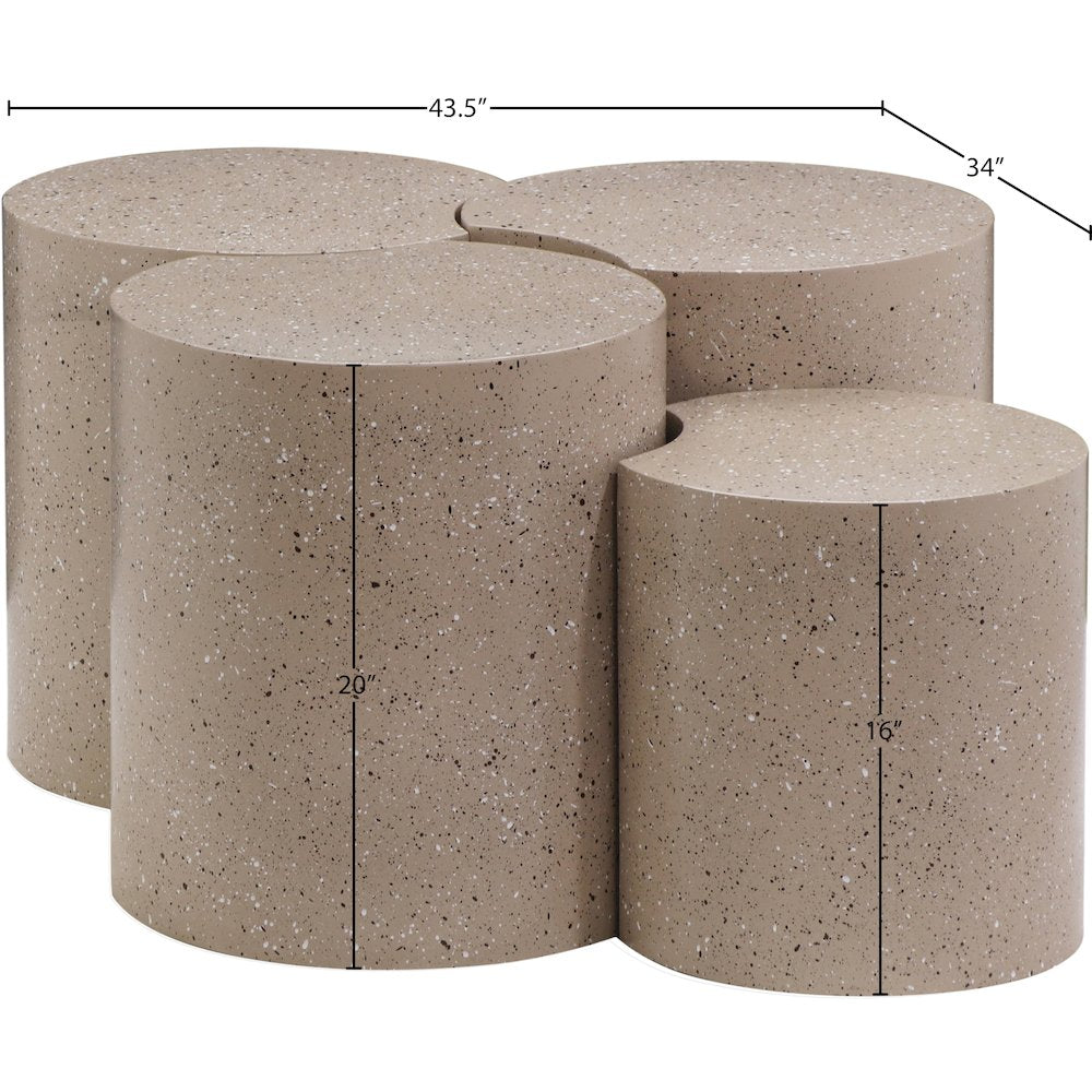 Dimple Taupe Coffee Table