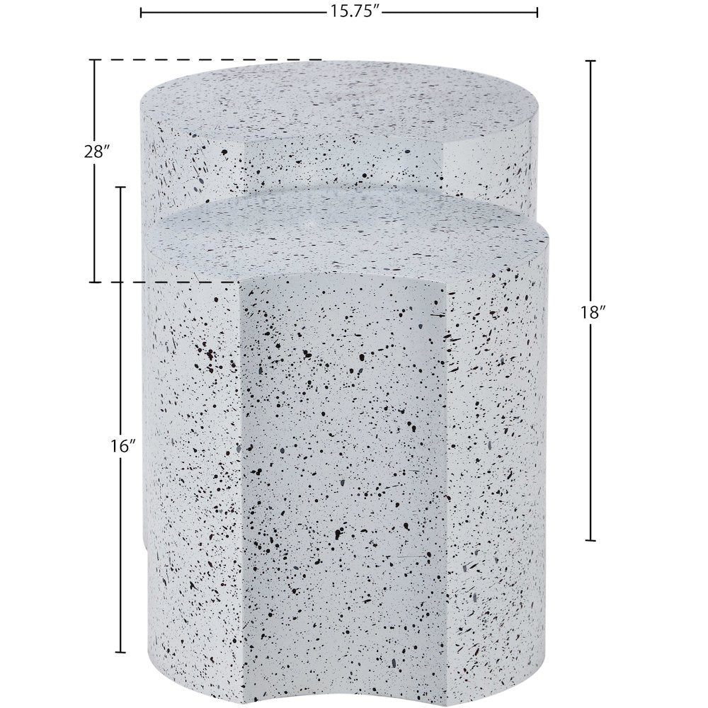 Dimple White End Table