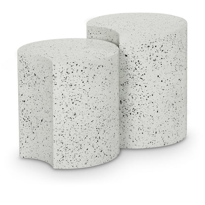 Dimple White End Table
