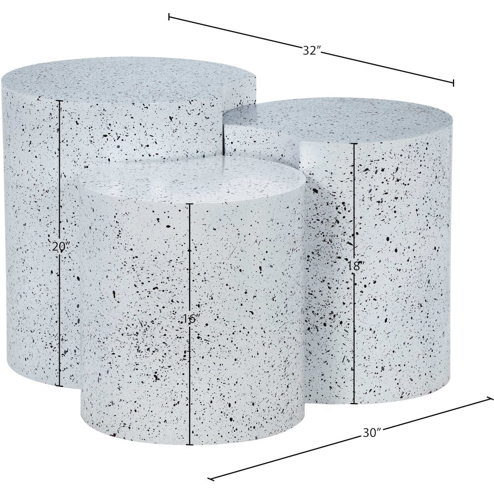 Dimple White End Table