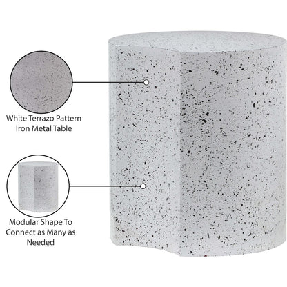 Dimple White End Table