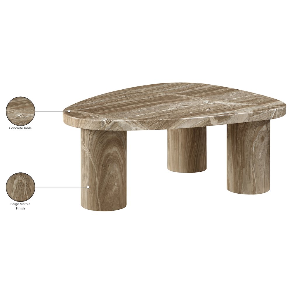 Teramo Beige Concrete Indoor/Outdoor Coffee Table