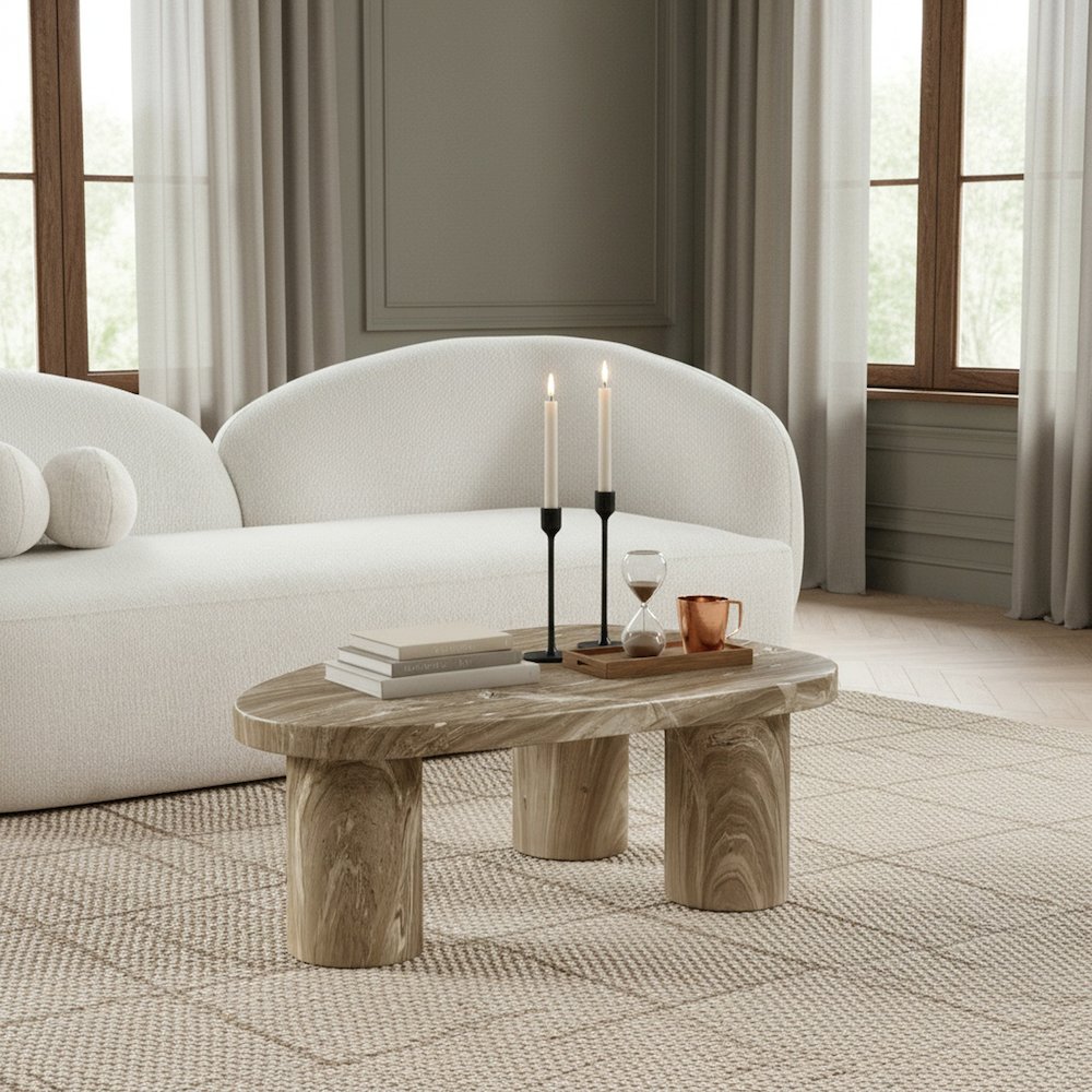 Teramo Beige Concrete Indoor/Outdoor Coffee Table