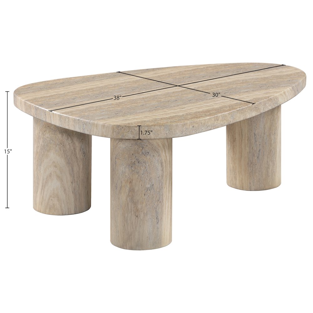 Teramo Travertine Concrete Indoor/Outdoor Coffee Table