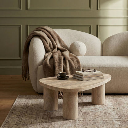 Teramo Travertine Concrete Indoor/Outdoor Coffee Table