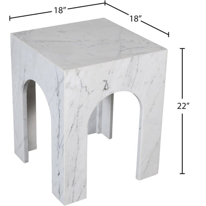 Palermo White Marble End Table