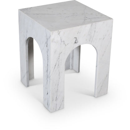 Palermo White Marble End Table