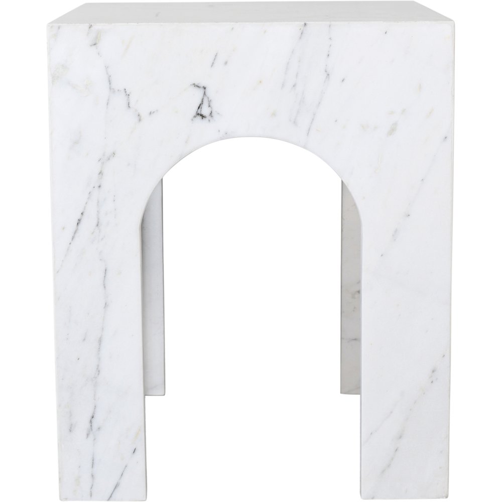 Palermo White Marble End Table