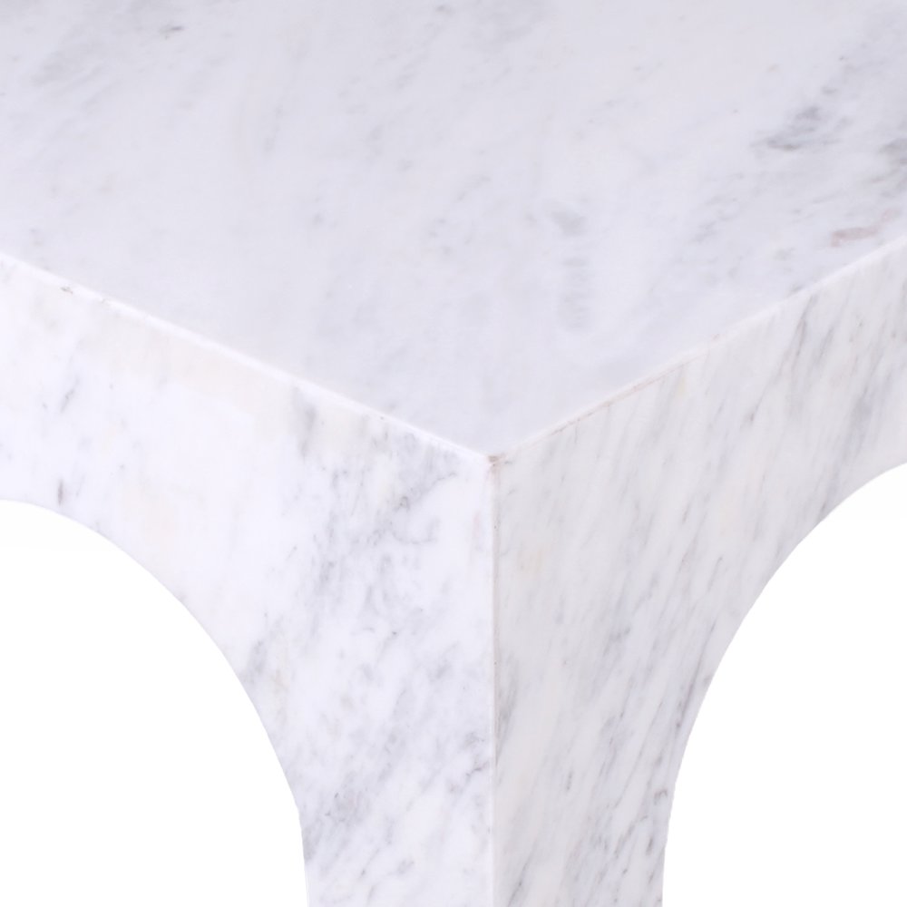 Palermo White Marble End Table