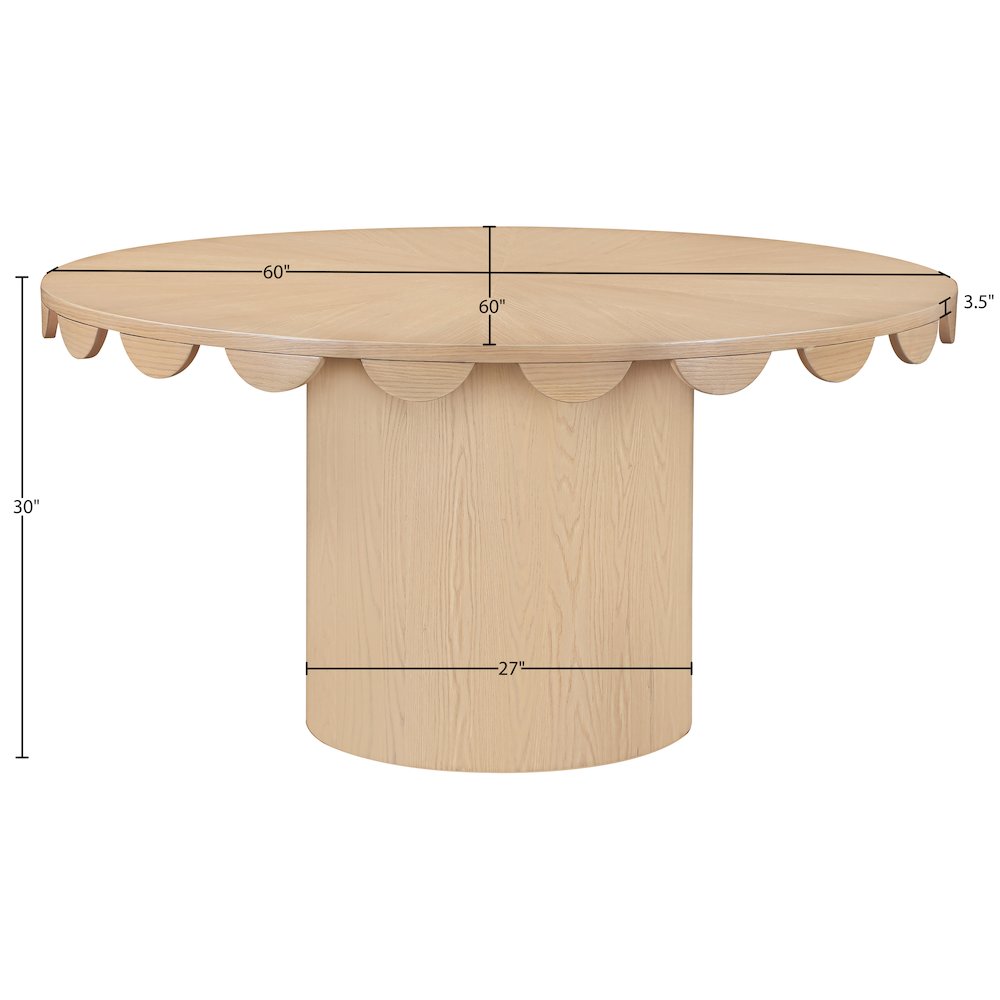 Dahlia 60" Natural Oak Veneer Dining Table