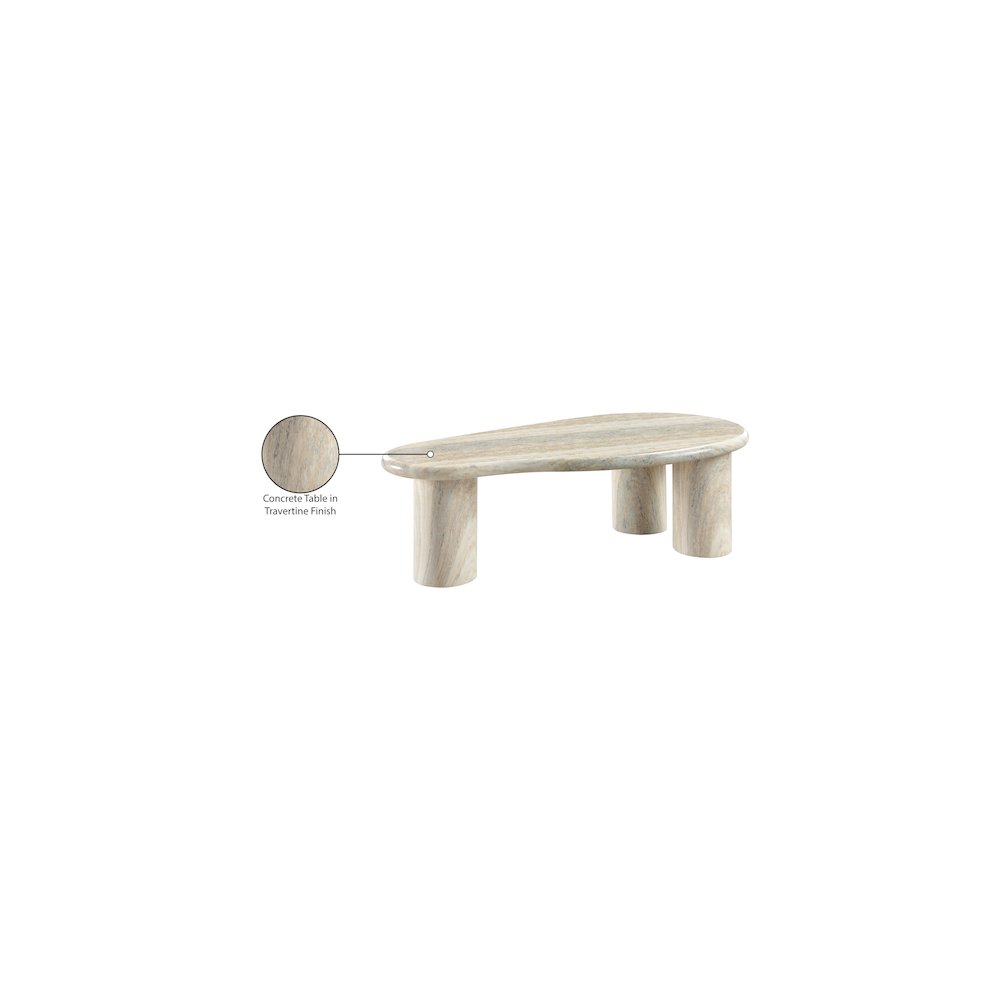Sassari Travertine Travertine Finish Concrete Coffee Table