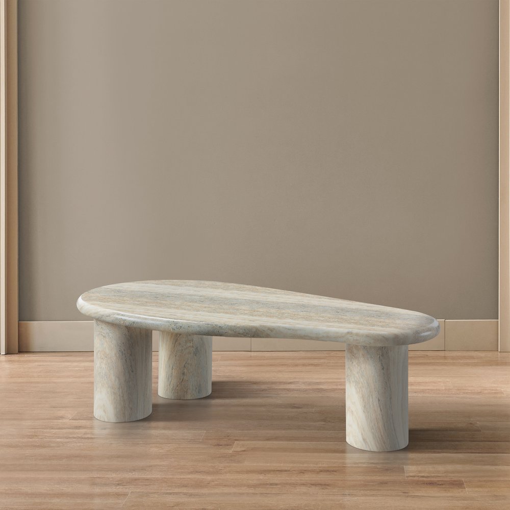 Sassari Travertine Travertine Finish Concrete Coffee Table