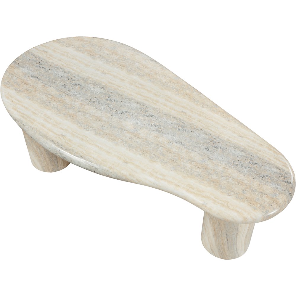 Sassari Travertine Travertine Finish Concrete Coffee Table