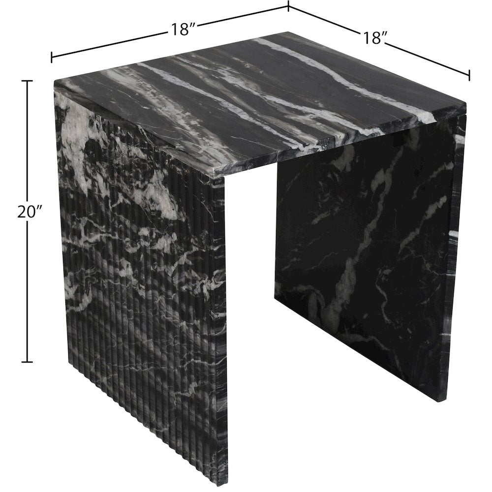 Pienza Black Marble End Table