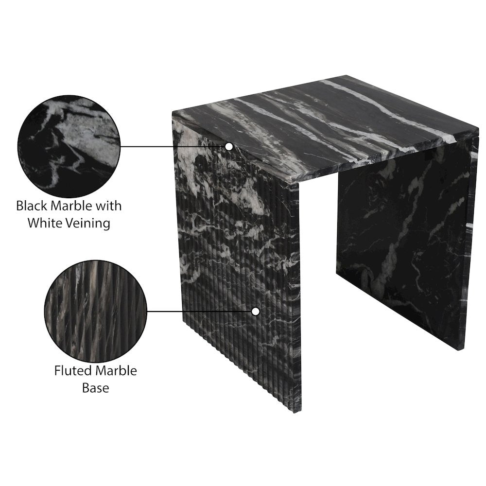 Pienza Black Marble End Table