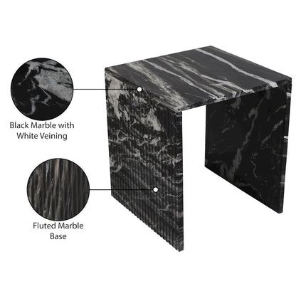 Pienza Black Marble End Table