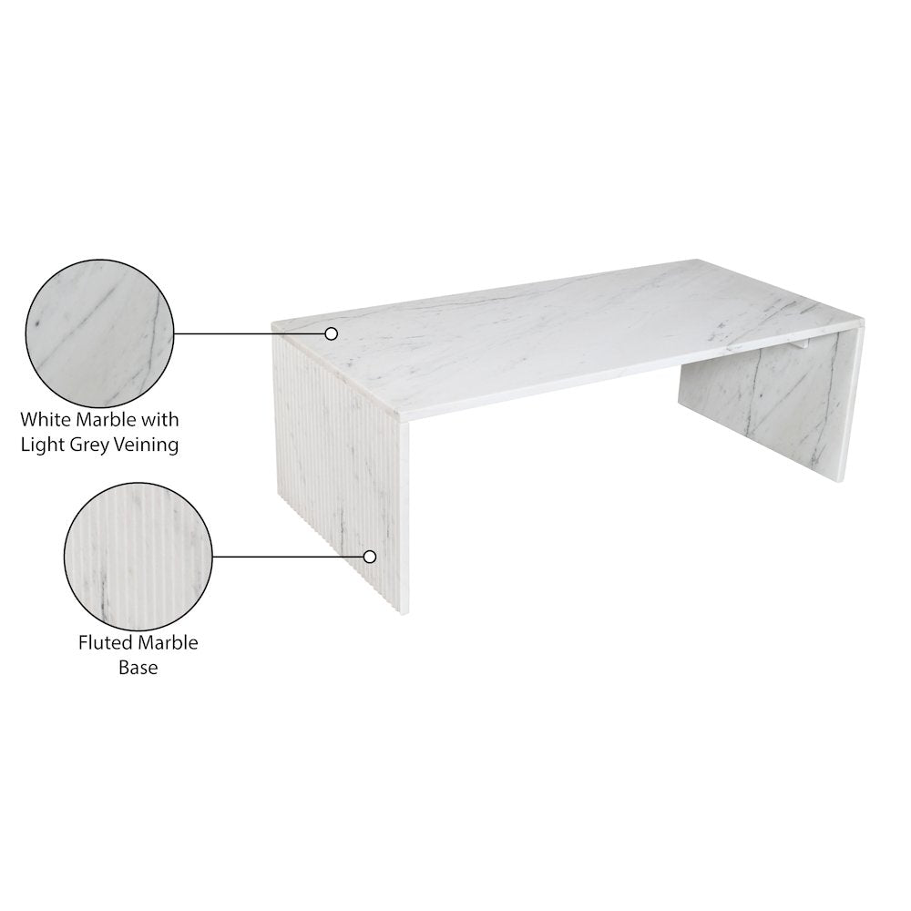 Pienza White Marble Coffee Table