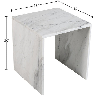 Pienza White Marble End Table