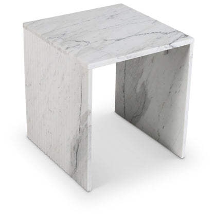 Pienza White Marble End Table