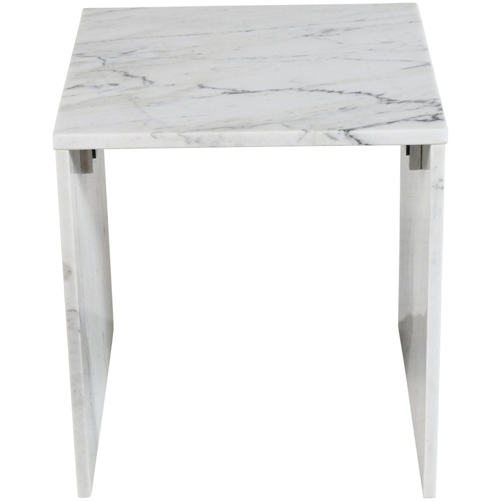 Pienza White Marble End Table