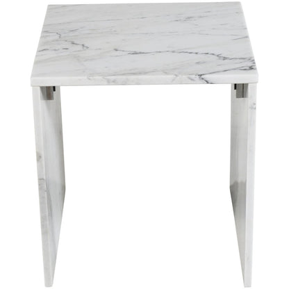 Pienza White Marble End Table