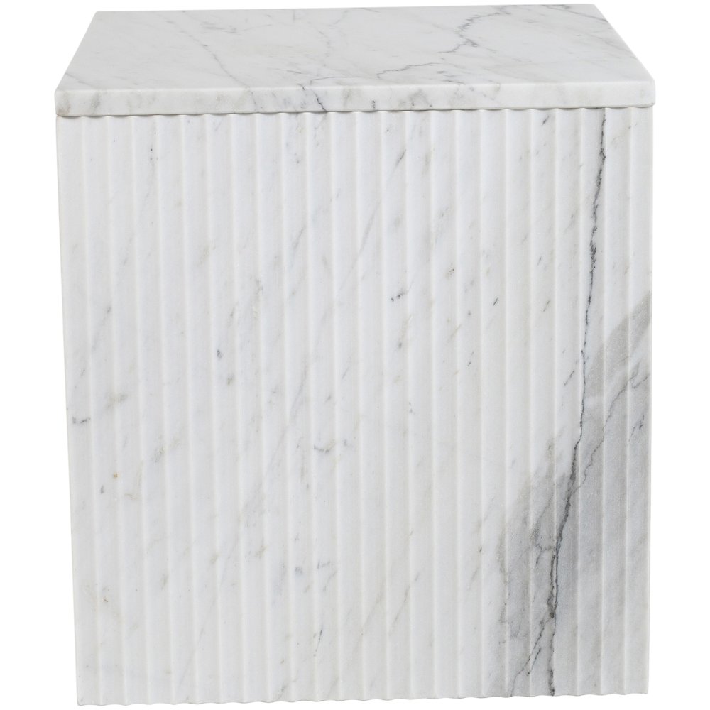 Pienza White Marble End Table